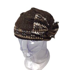 Authentic McBurn Handmade Hat Wool Blend Bucket Brown Made in Italy Knit Soft